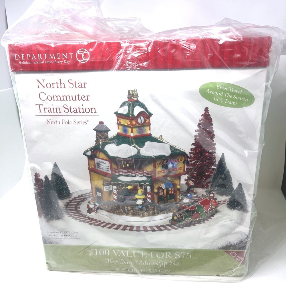 Dept 56 North Pole Series North Star Commuter Train Station #56782 Brand New Box